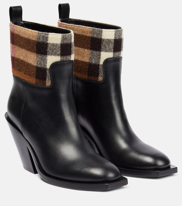 Burberry Vintage Check leather ankle boots