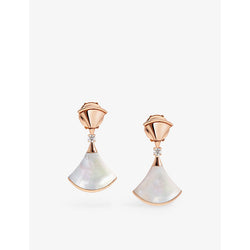 Bvlgari Divas' Dream 18ct rose-gold, 0.07ct diamond and mother-of-pearl earrings