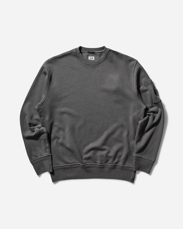 C.P. Company Men s Cotton Diagonal Fleece Crewneck Sweatshirt Smoked Pearl