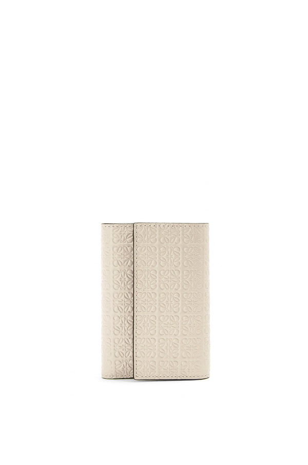 Repeat small vertical wallet in embossed silk calfskin