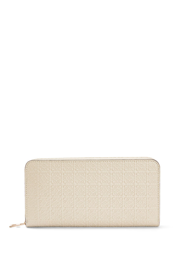 Repeat zip around wallet in embossed silk calfskin