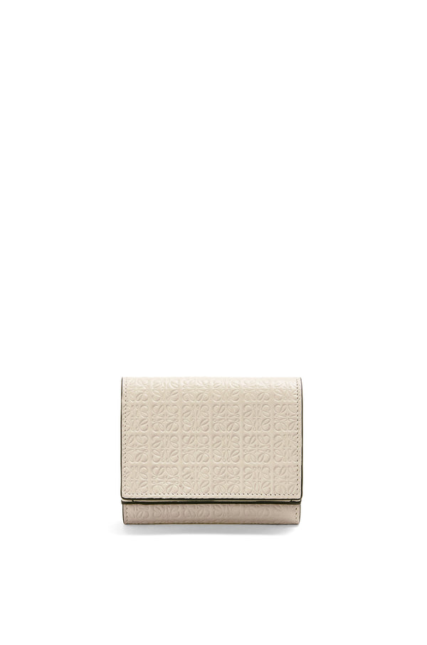 Repeat trifold wallet in embossed silk calfskin