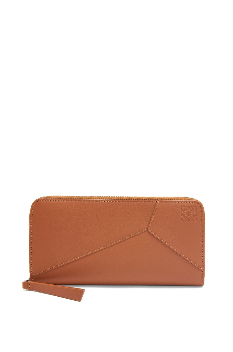 Puzzle zip around wallet in classic calfskin