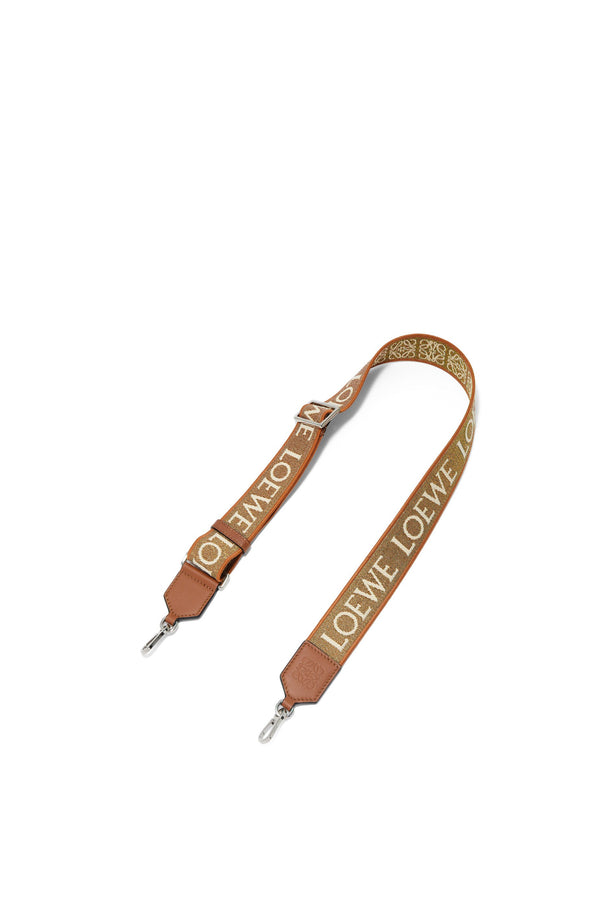 Anagram strap in lurex jacquard and calfskin