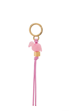 Flamingo charm in acetate and classic calfskin