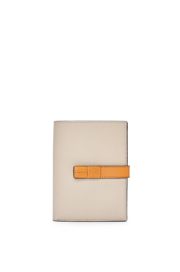 Medium vertical wallet in soft grained calfskin