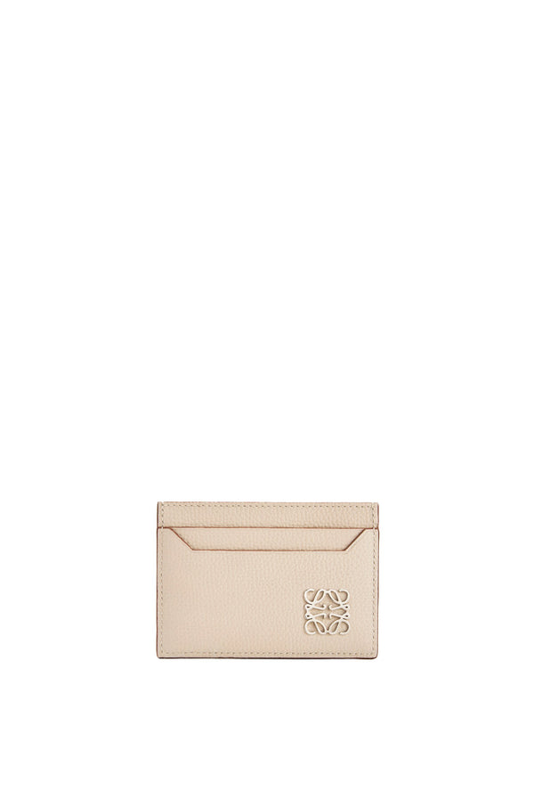 Anagram plain cardholder in pebble grain calfskin