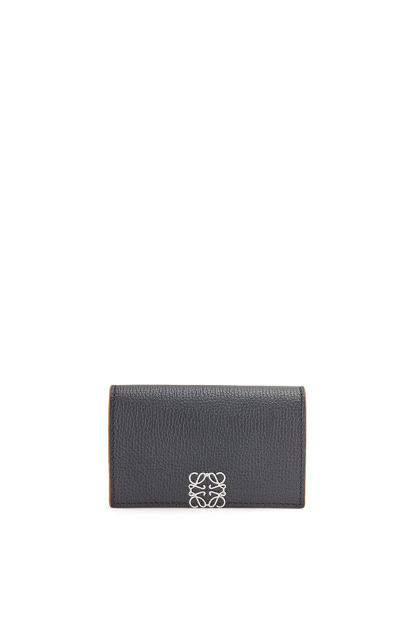 Anagram business cardholder in pebble grain calfskin