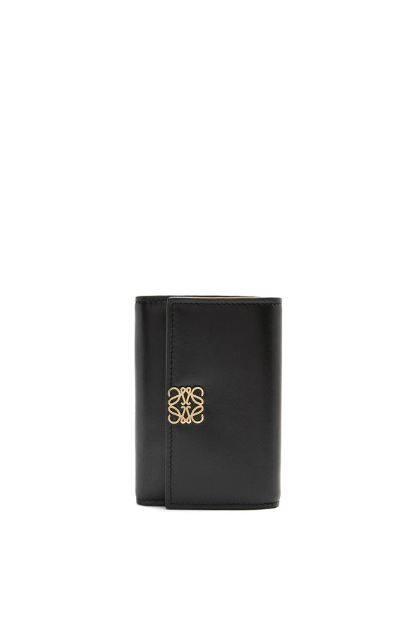 Puffer Anagram small vertical wallet in shiny nappa calfskin