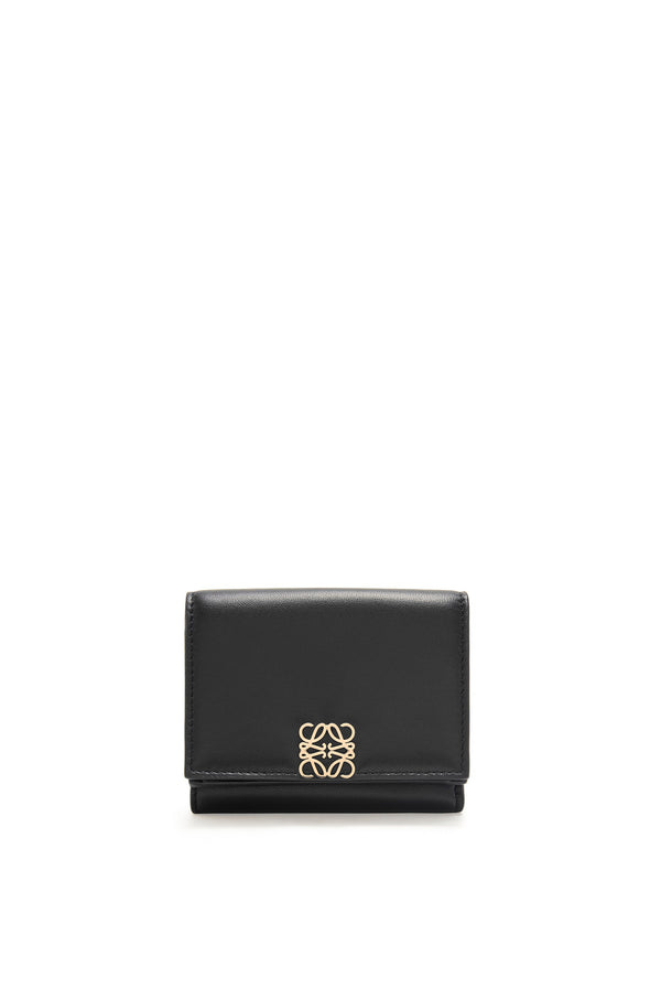 Puffer Anagram trifold wallet in shiny nappa calfskin