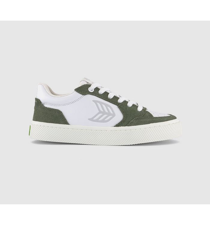 CARIUMA Womens Valley Trainers Leather Suede White Bronze Green Ice