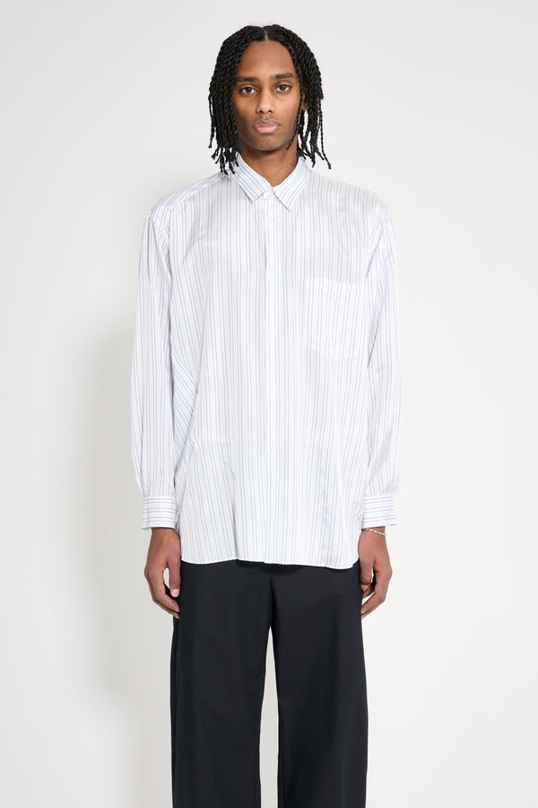 Comme des Garçons Homme Plus Vertical Stripe Shirt White  Blue