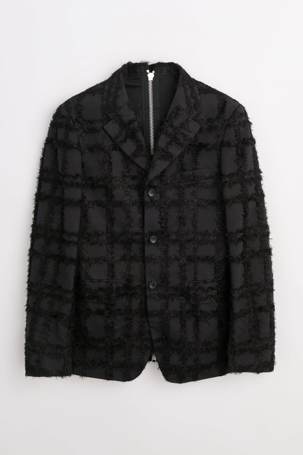 Comme des Garçons Homme Plus Fil-Coupé Effect Blazer Black