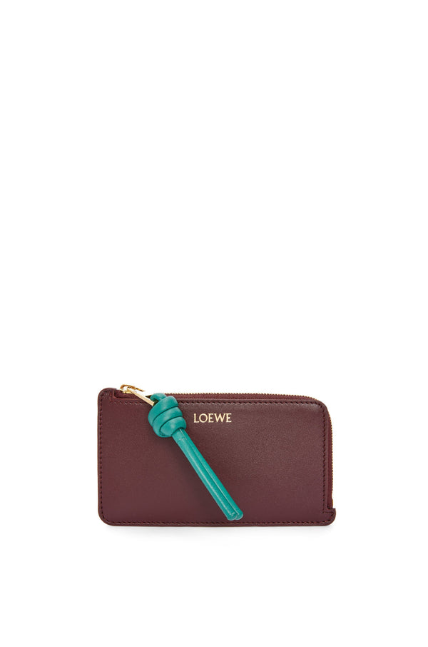 Knot coin cardholder in shiny nappa calfskin