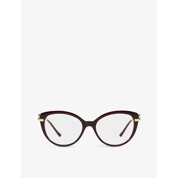 CT0283O Panthère de Cartier cat-eye frame acetate and metal glasses | LYBSTORE