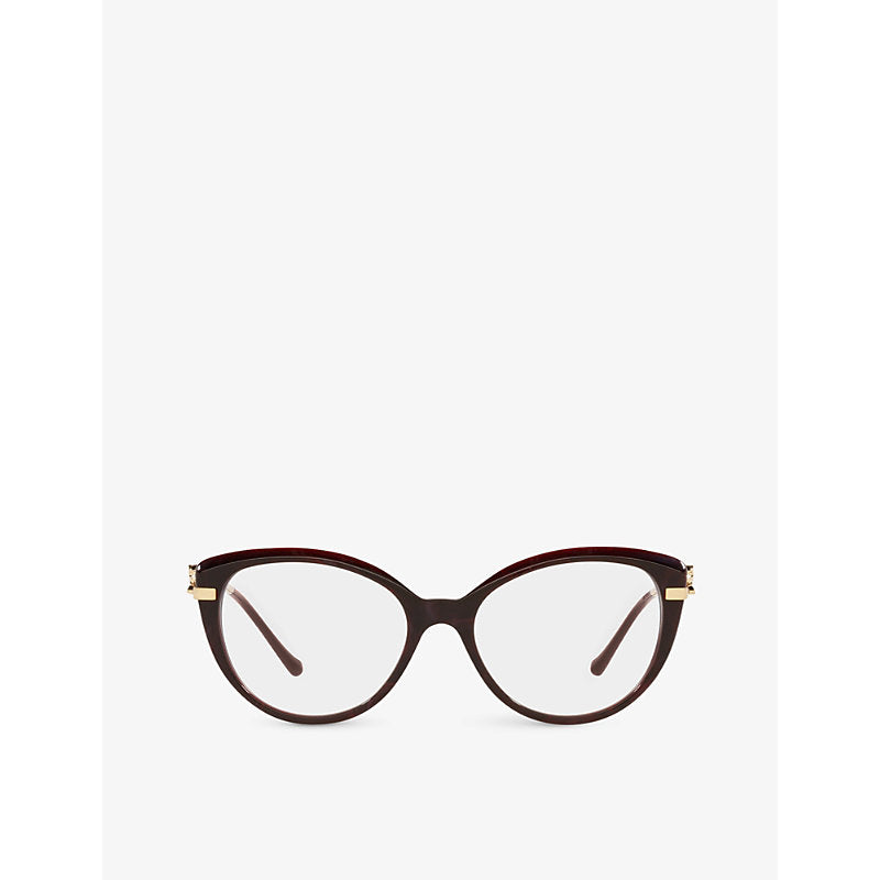 CT0283O Panthère de Cartier cat-eye frame acetate and metal glasses