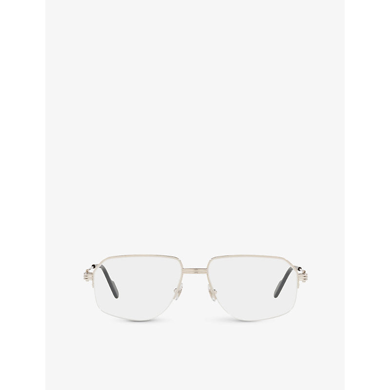 CT0285O Première De Cartier rectangular-frame metal glasses | LYBSTORE