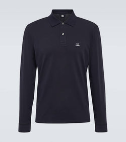 C.P. Company Logo cotton-blend piqué polo shirt