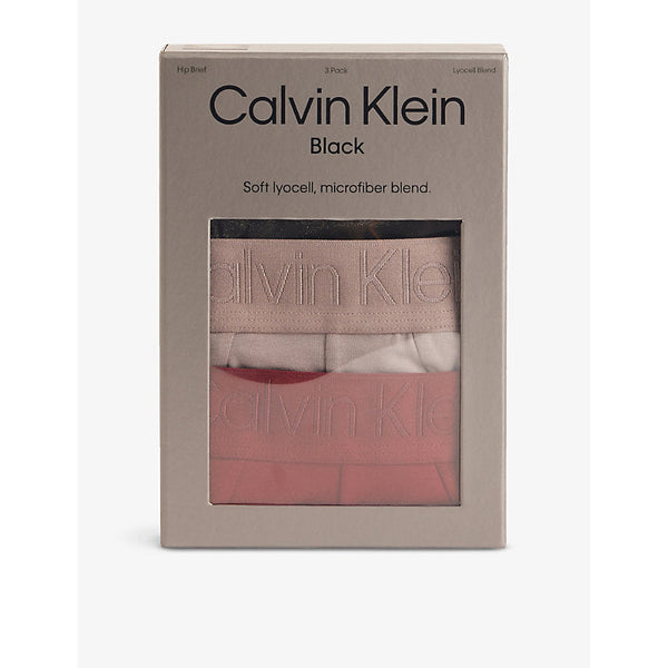 Calvin Klein Black Hip low-rise pack of three stretch-jersey briefs