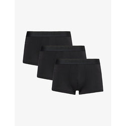 Mens Calvin Klein Branded-waistband low-rise pack of three stretch-jersey trunks