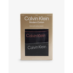 Mens Calvin Klein Branded-waistband pack of three stretch-cotton briefs