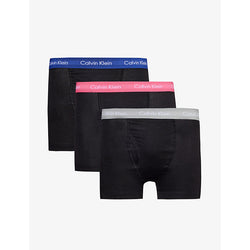 Calvin Klein Branded-waistband pack of three stretch-cotton trunks | LYBSTORE