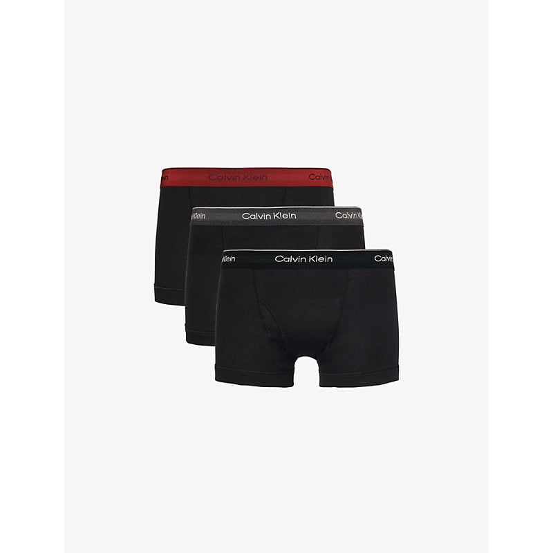 Calvin Klein Classic branded-waistband pack of three cotton-jersey trunks