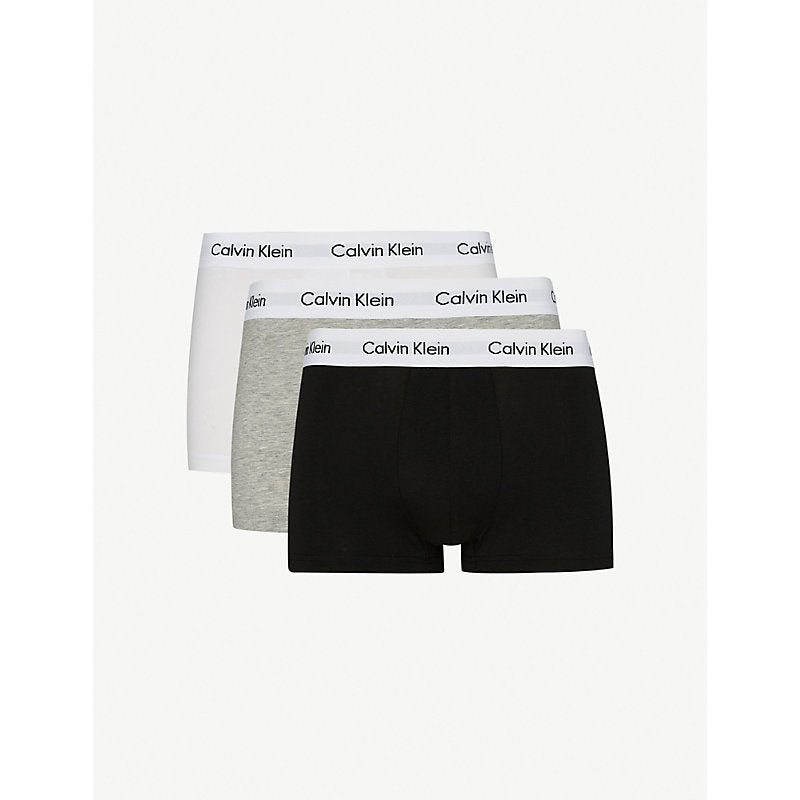 Mens Calvin Klein Cotton Stretch low-rise trunks pack of three