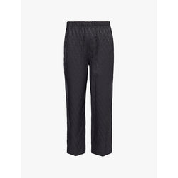 Mens Calvin Klein Elasticated-waistband brand-monogram satin pyjama trousers