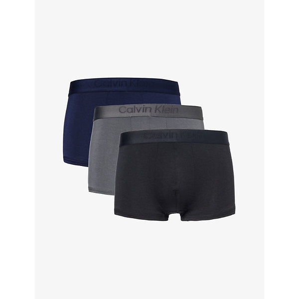 Calvin Klein Elasticated-waistband pack of three stretch-jersey trunks