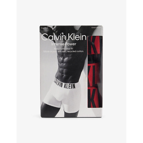 Calvin Klein Intense Power mid-rise pack of three stretch-cotton and recycled-cotton boxer briefs