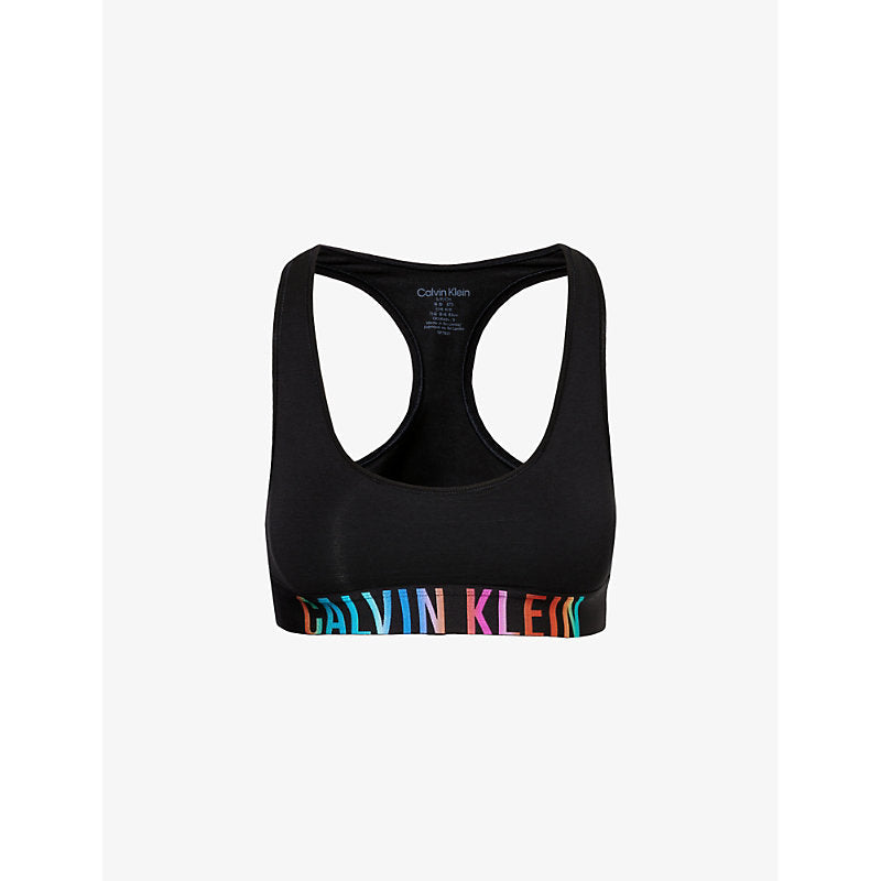 Calvin Klein Intense Pride branded-waistband cotton-blend bralette | LYBSTORE