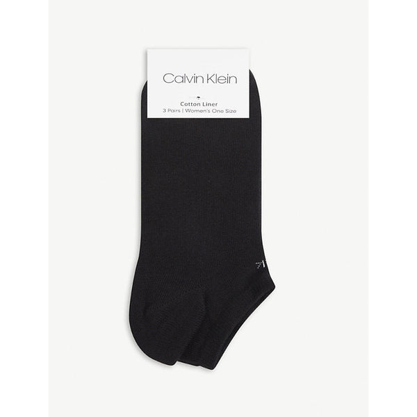 Womens Calvin Klein Logo-embroidered cotton-blend socks pack of three