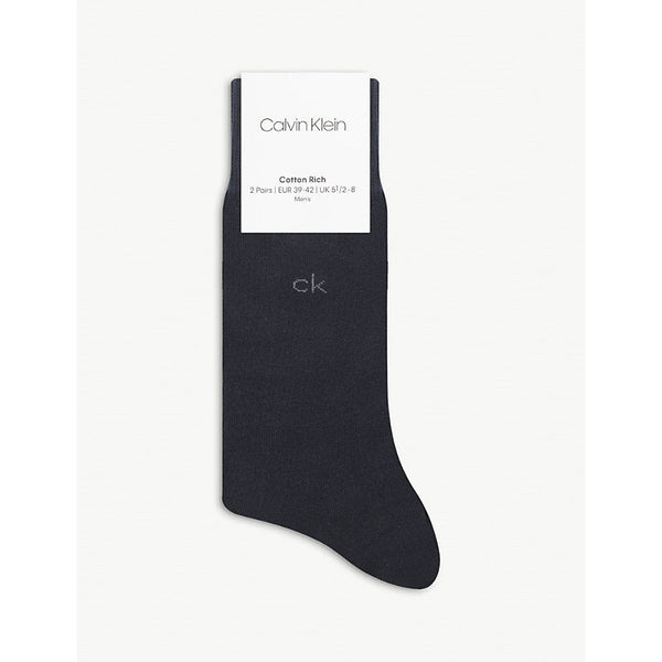 Calvin Klein Logo-embroidered cotton-blend socks pack of two