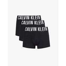 Calvin Klein Logo-waistband pack of three stretch-cotton trunks | LYBSTORE