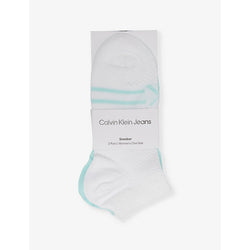 Calvin Klein Mesh-panel low-cut pack of two stretch-woven socks | LYBSTORE