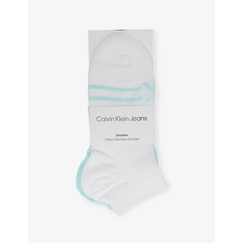 Calvin Klein Mesh-panel low-cut pack of two stretch-woven socks | LYBSTORE