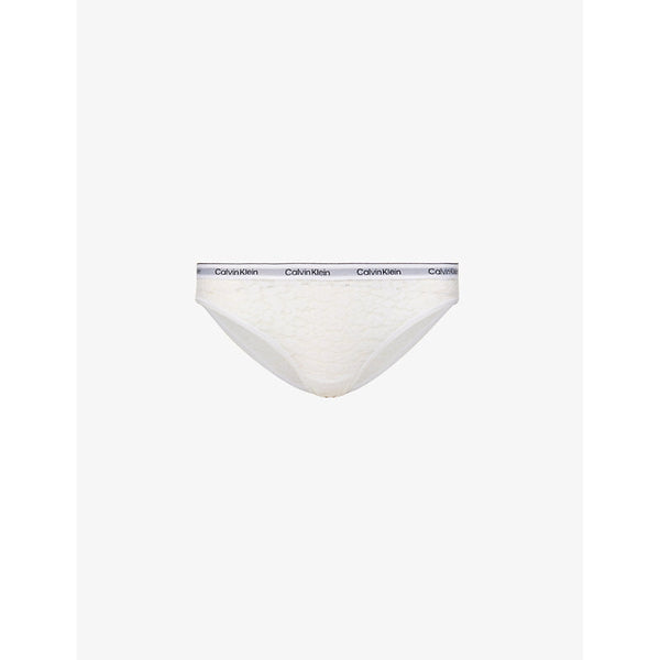 Womens Calvin Klein Modern logo-embroidered stretch-lace briefs