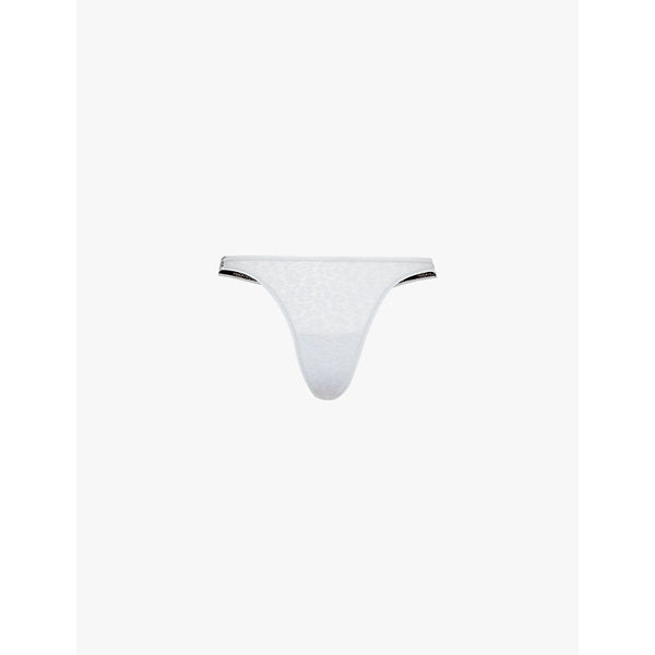 Womens Calvin Klein Modern logo-waistband stretch-lace thong