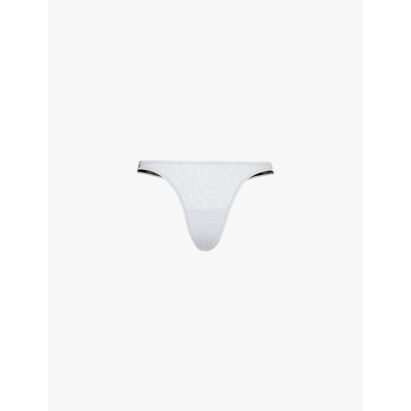 Womens Calvin Klein Modern logo-waistband stretch-lace thong