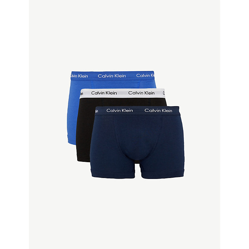 Mens Calvin Klein Pack of three Modern Essentials classic-fit stretch-cotton trunks