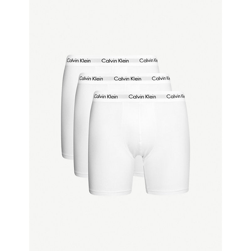 Calvin Klein Pack of three Solid classic-fit cotton-jersey boxer briefs | LYBSTORE