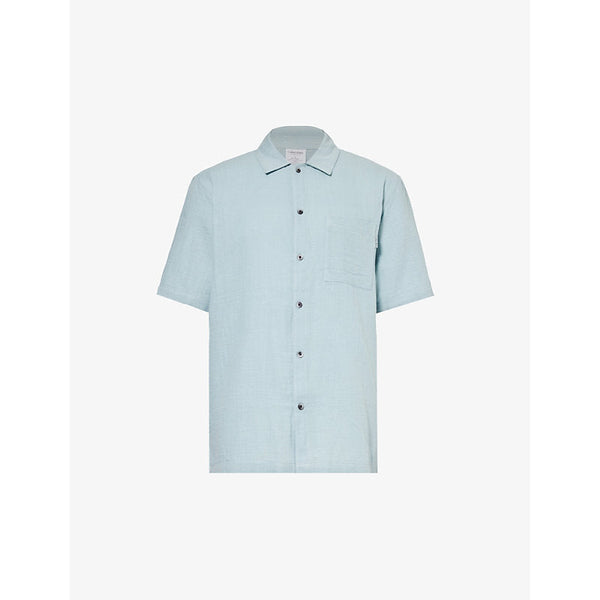 Calvin Klein Relaxed-fit short-sleeved cotton pyjama shirt | LYBSTORE