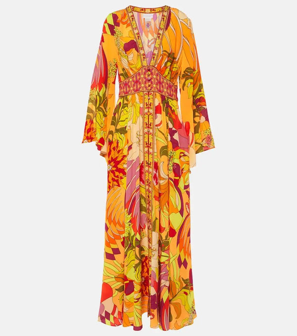 Camilla Embellished floral silk maxi dress