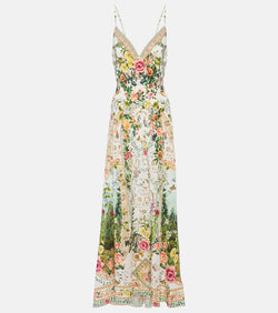 Camilla Floral embellished silk maxi dress