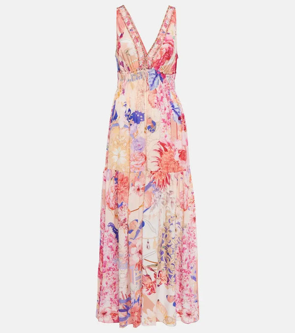 Camilla Floral silk maxi dress | LYBSTORE