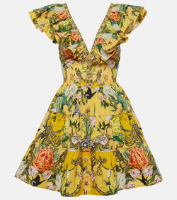 Camilla Paths Of Gold floral cotton minidress | LYBSTORE