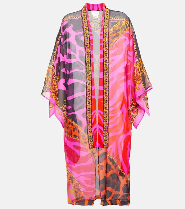 Camilla Printed silk beach cover-up | LYBSTORE