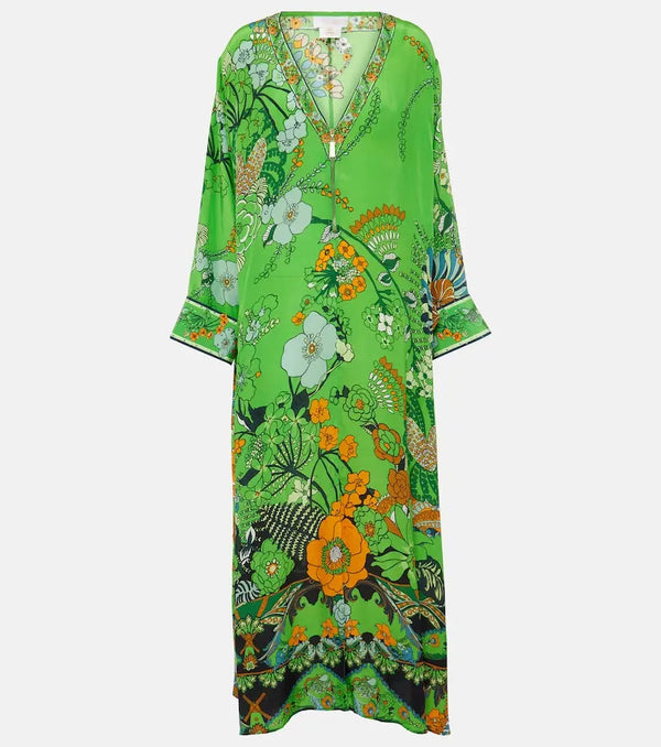 Camilla Printed silk kaftan | LYBSTORE