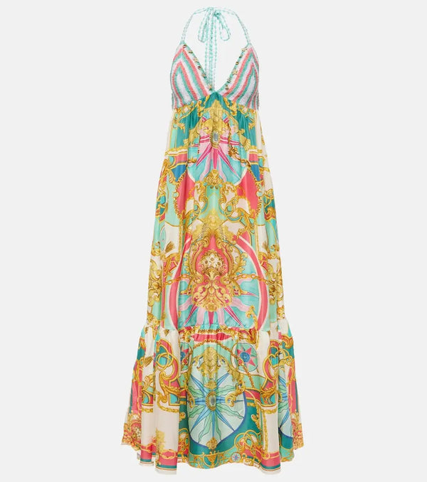 Camilla Printed silk maxi dress | LYBSTORE